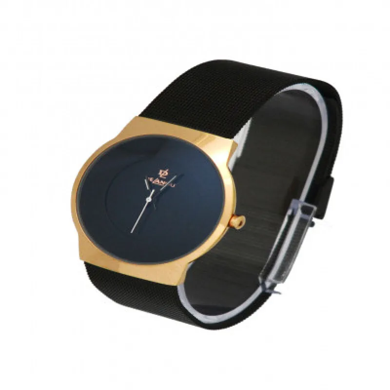 Delano Men’s Gold & Black Watch | Classic Luxury Timepieceساعة ديلانو رجالية ذهبية مع حزام أسود | فخامة وأناقة عملية