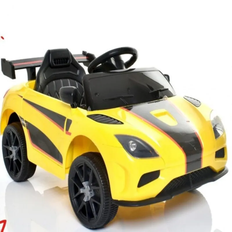 Electric kids car with single motor, rechargeable battery, and safety strapسيارة أطفال كهربائية قابلة للشحن – بموتور واحد وحزام أمان