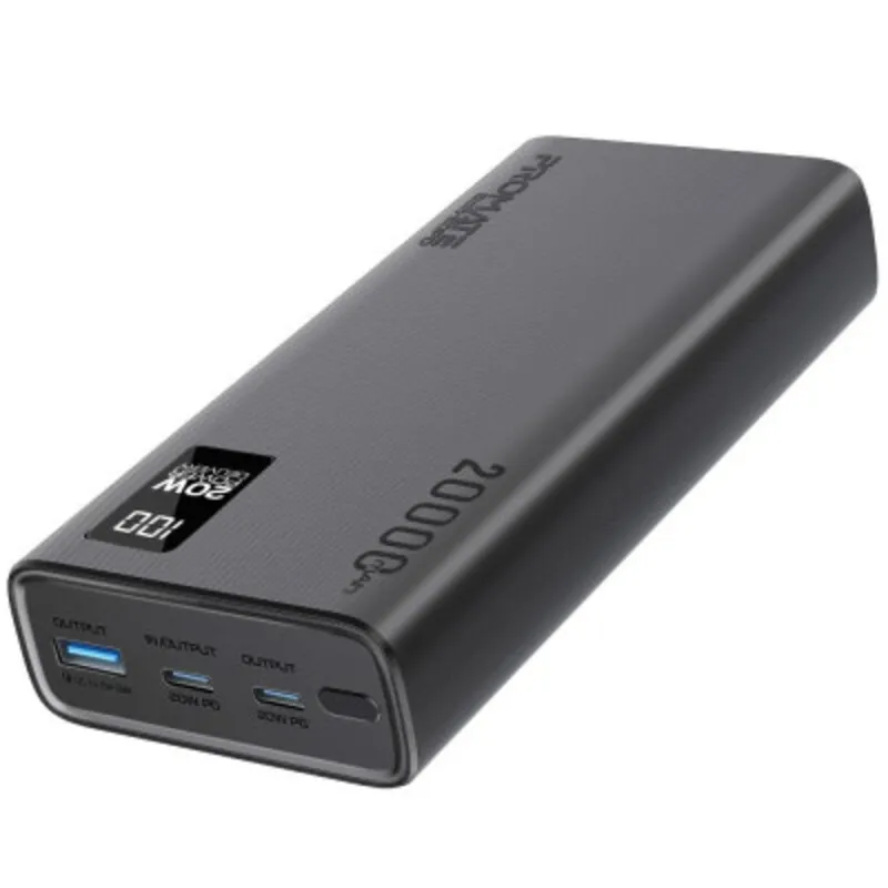 Promate Bolt-20PD | 20000mAh Power Bank with 20W Fast Charging & LCD Displayبطارية بروميت Bolt-20PD | باور بانك 20000mAh مع شحن سريع 20 واط وشاشة LCD