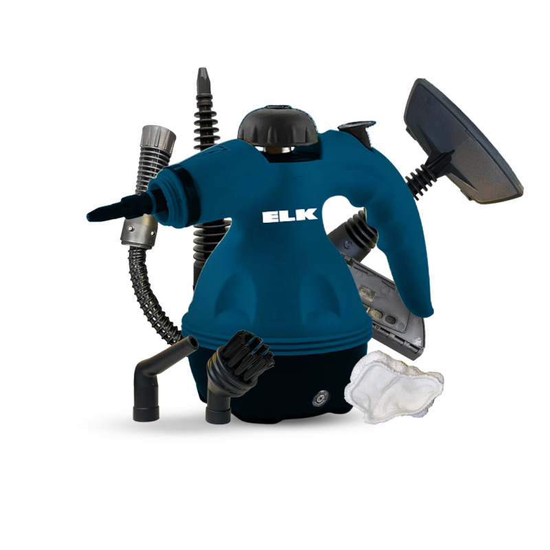 ELK steam cleaner with multi-surface attachments for floors, glass, and upholsteryجهاز بخار من إلك بقدرة 1200 واط مع ملحقات للأرضيات والزجاج والمفروشات