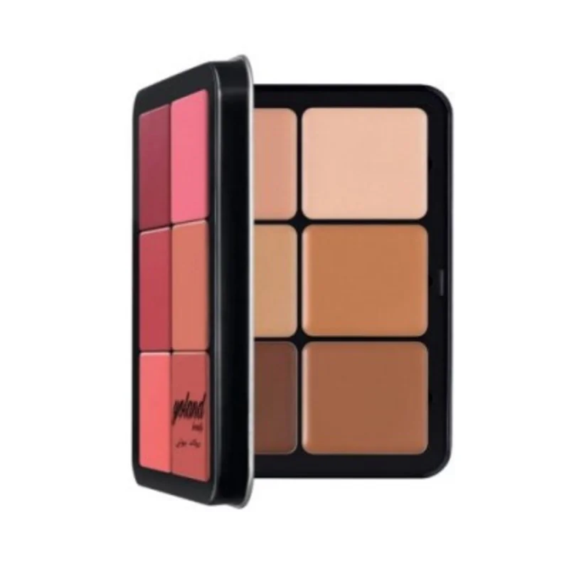 Yoland Beauty Cream Contour & Blush Palette – 12 Versatile Shadesباليت كريمي كنتور وبلاشر من يولاند بيوتي – 12 لون متنوع