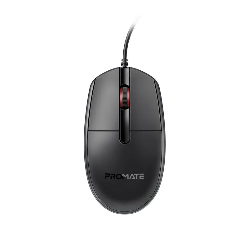 Promate CM-1200 wired optical mouse accurate tracking 1200 DPIماوس سلكي CM-1200 أداء عالي وإنتاجية ثابتة