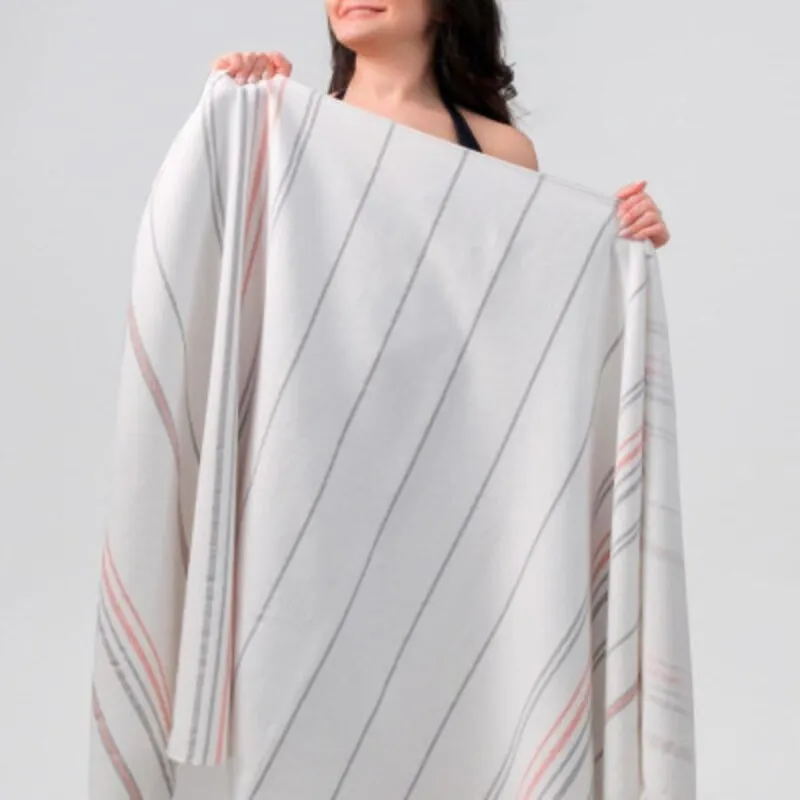 منشفة شاطئ بيضاء Soft 100% cotton white beach towel